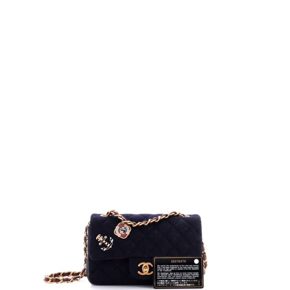 Chanel Paris-Hamburg Charms Classic Single Flap Bag Quilted Wool and Lambskin Mi - Picture 2 of 7